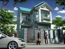 Thiết kế biệt thự phố 2 tầng nhà anh Phương