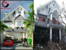 Thi công xây biệt thự 2 tầng anh Thượng