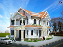 Thiết kế biệt thự 2 tầng 2 mặt tiền tại Long Xuyên An Giang