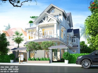 Thiết kế biệt thự phố 3 tầng Bình Dương