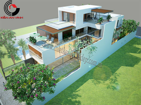 thiết kế villa 2 tầng đẹp Kiên Giang