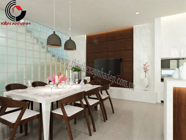 thiết kế villa 2 tầng đẹp Kiên Giang bếp ăn