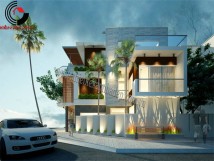 Thiết kế nhà phố 2 mặt tiền anh Giàu ở Lái Thiêu Bình Dương