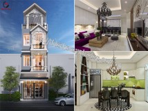 Thiết kế nhà phố 3 tầng mặt tiền 5m nhà anh Lăng