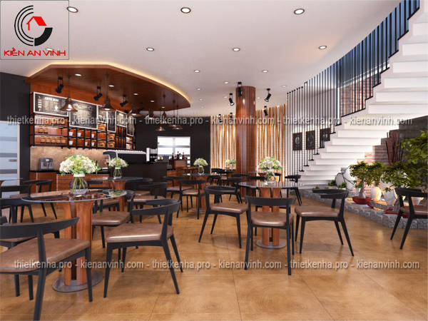 thiết kế quán cafe kết hợp với nhà hàng