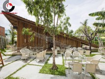 Thiết kế quán cafe sân vườn bằng Gỗ