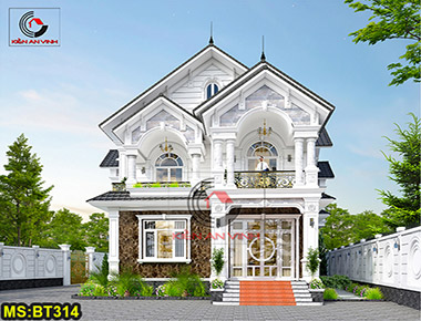 Thiết kế biệt thự 2 tầng đẹp - Mẫu biệt thự sân vườn tại Vĩnh Long