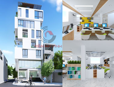 Thiết kế văn phòng kết hợp nhà 6 tầng hiện đại tại Tân Bình