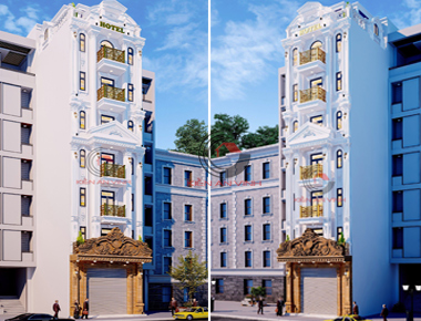 Thiết kế mẫu khách sạn đẹp tân cổ điển tại Phan Thiết 7x20m