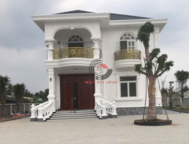 Hoàn thiện công trình thi công biệt thự 2 tầng tân cổ điển mái nhật