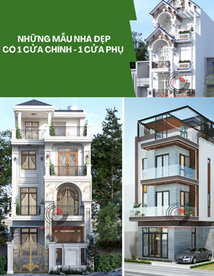 Những mẫu nhà có 1 cửa chính 1 cửa phụ…
