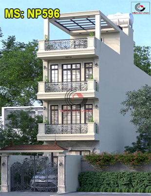 Thiết kế nhà có thang máy 3 tầng 4x28m hiện…