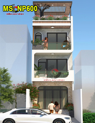 Mẫu nhà 3 tầng hiện đại 4x19m có sân thượng đẹp