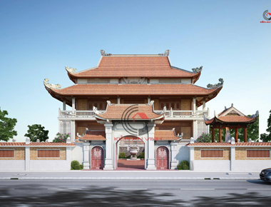 Chi tiết bản vẽ thiết kế chùa đẹp ở Đồng Nai