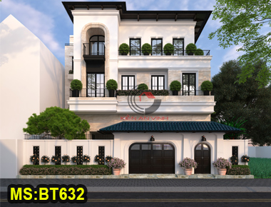 Thiết kế mẫu biệt thự 3 tầng 15x27m có hầm xe và thang máy