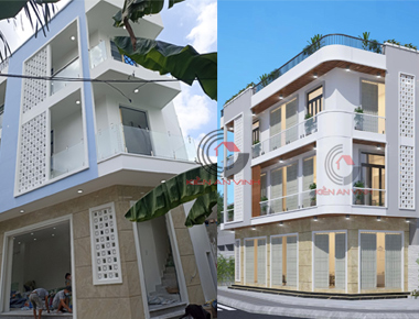 Công ty xây dựng nhà 3 tầng 2 mặt tiền hiện đại đẹp