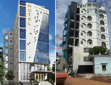Thi công sửa chữa cải tạo khách sạn hiện đại 7 tầng