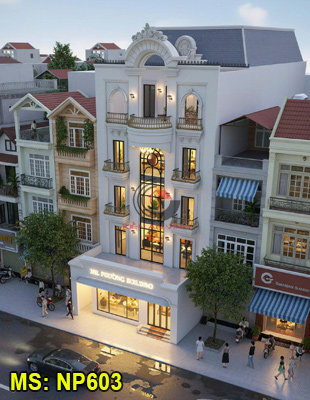 Mẫu nhà 5 tầng kết hợp kinh doanh 10x20m tân cổ điển
