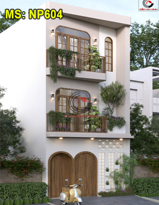 Bản thiết kế mẫu nhà 3 tầng hiện đại 5x18m