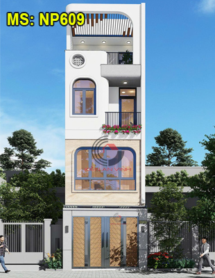 Mẫu nhà 4 tầng  có thang máy 4x13m hiện đại