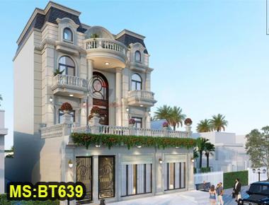 Thiết kế mẫu biệt thự 3 tầng 1 tum 11x14m tân cổ điển
