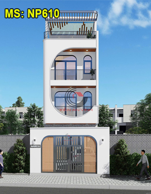 Mẫu nhà 3 tầng có thang máy hiện đại 2 phòng ngủ