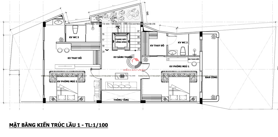 thiết kế nhà 3 tầng hiện đại